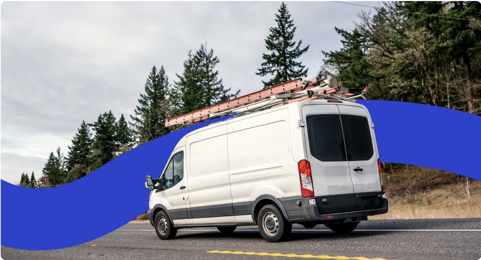 Fleet van on the way to a job site